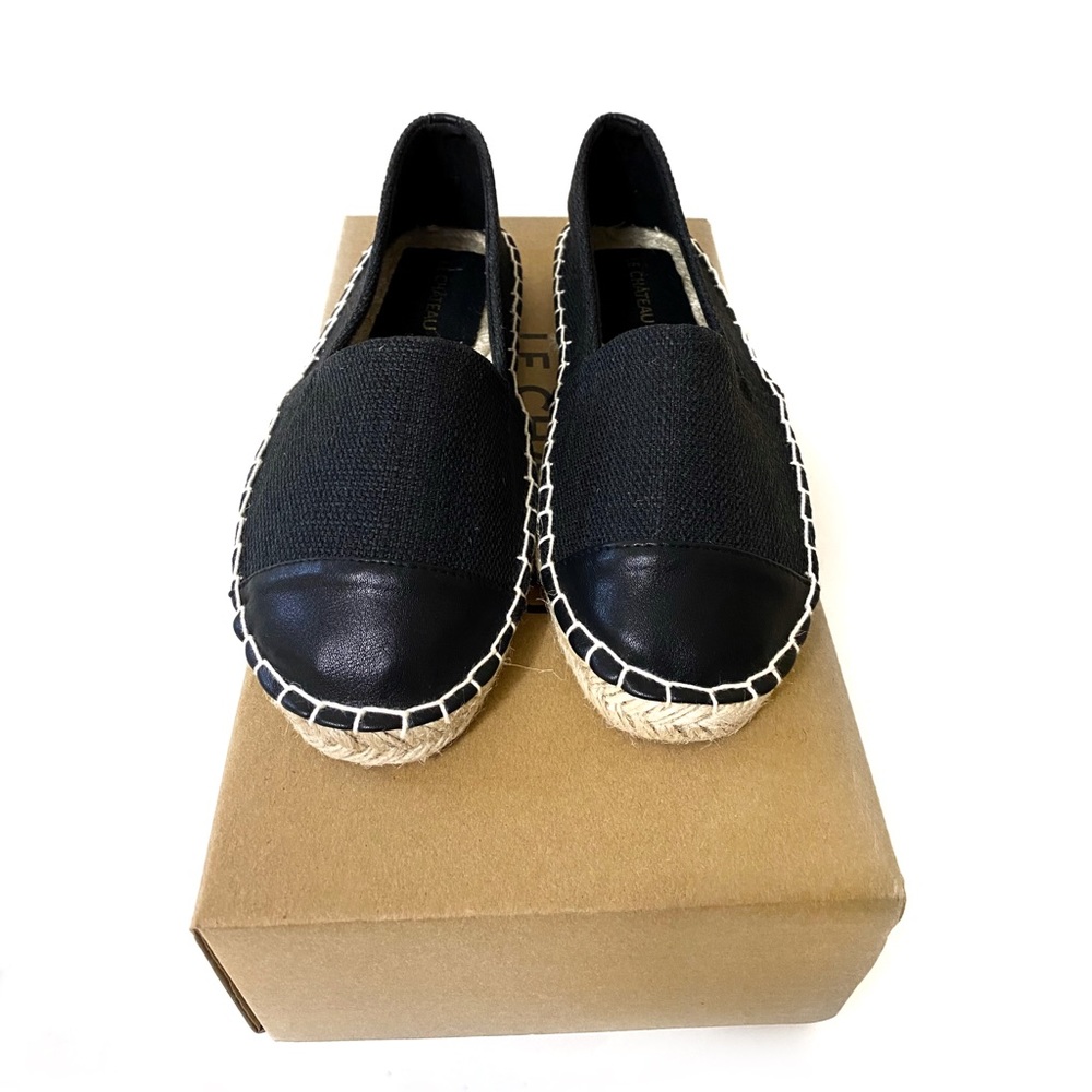Le Chateau Black Canvas Espadrilles - Picture 3 of 6